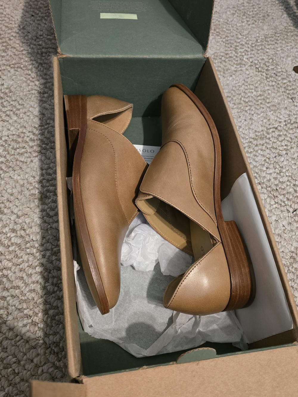 Nisolo Almond Emma d'Orsay Oxford Pointed Toe Shoe Flats 10